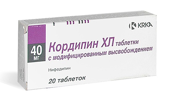 Кордипин XL таб пролонг высв п.п.о. 40мг N20 бл ПК <10*2>